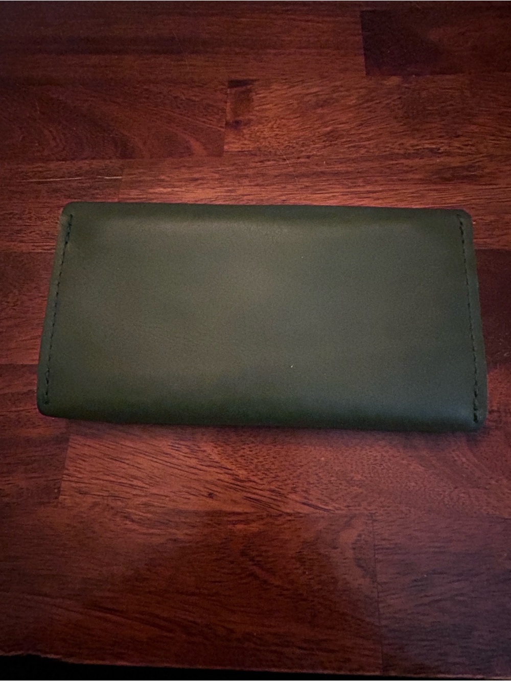 Portland Leather Goods Bozeman Pine Green Leather Snap Wallet with Tree Logo - Picture 3 of 12